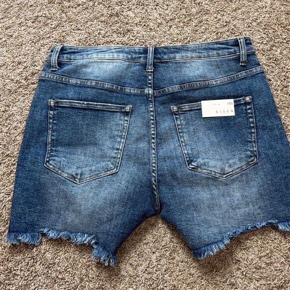 Risen Denim Button Fly Shorts - Picture 2 of 7